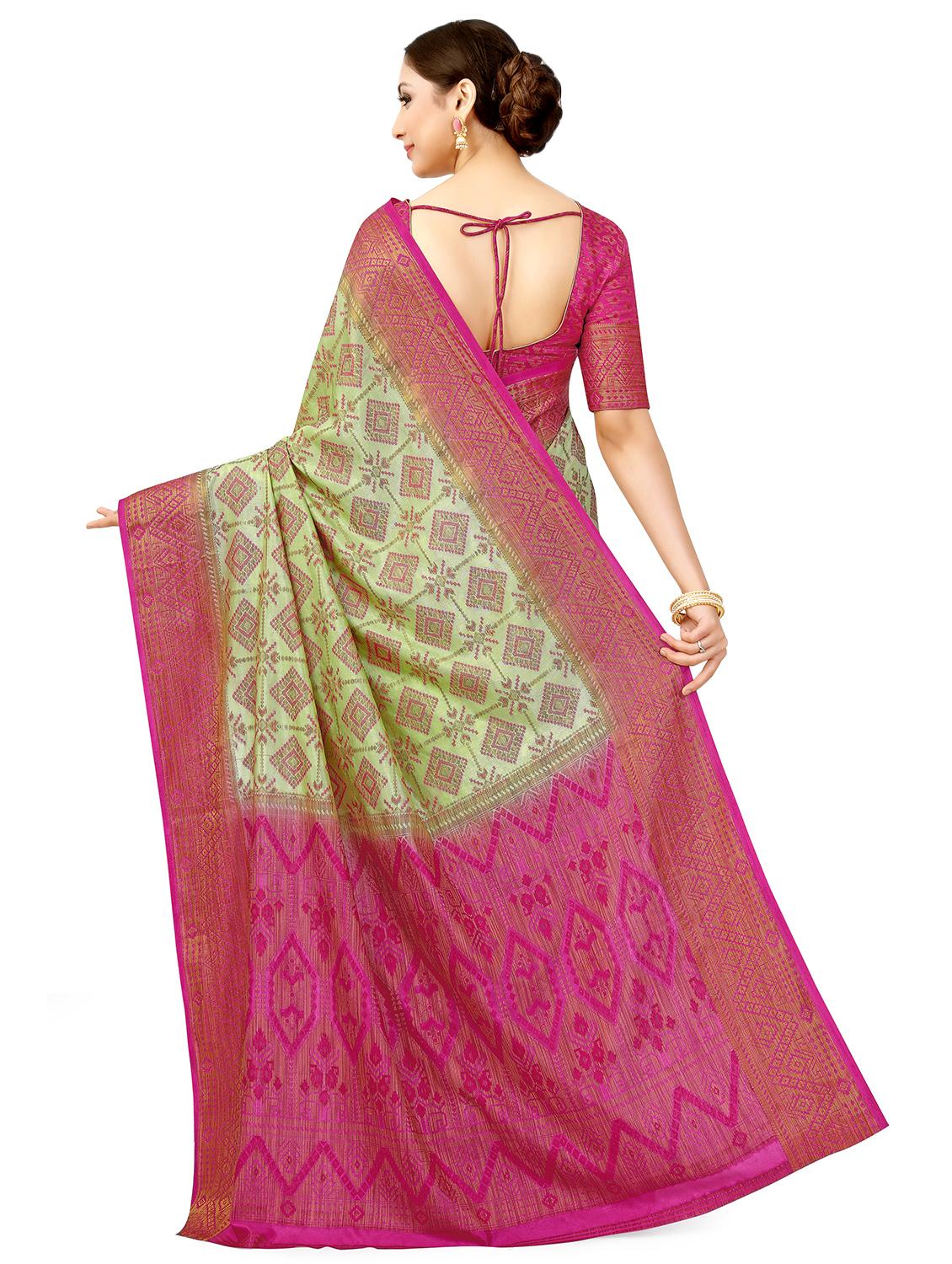 self design bordered saree with blouse - 16750463 - Zoom Image - 2