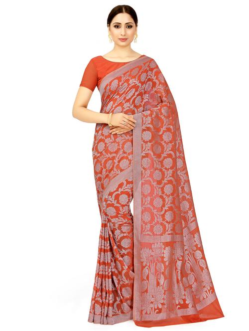 self design banarasi saree with blouse - 16750465 - Standard Image - 1