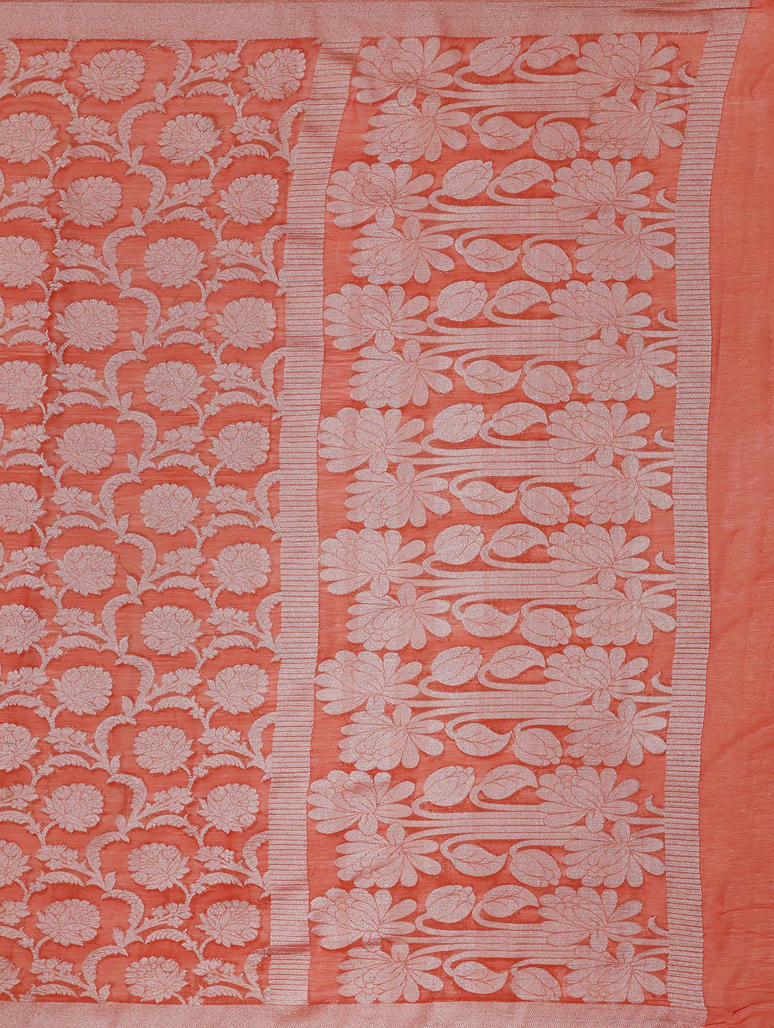 self design banarasi saree with blouse - 16750465 - Zoom Image - 4