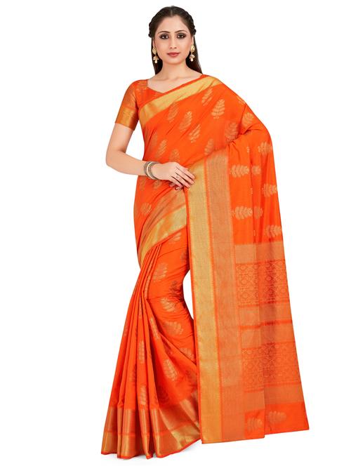 self design banarasi saree with blouse - 16750470 - Standard Image - 1