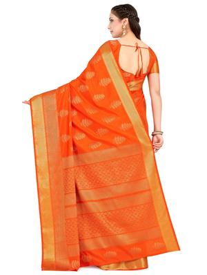 self design banarasi saree with blouse - 16750470 - Standard Image - 2