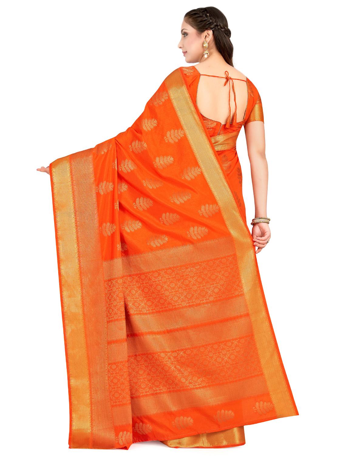 self design banarasi saree with blouse - 16750470 - Zoom Image - 2