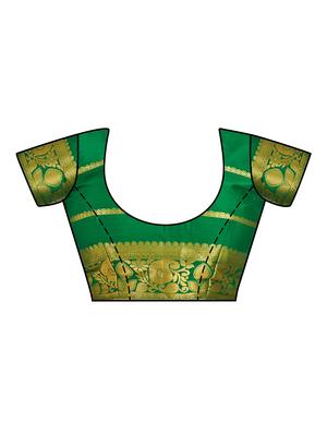 striped mysore silk saree with blouse - 16750471 - Standard Image - 3
