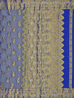 paisley banarasi saree with blouse - 16750474 - Standard Image - 4