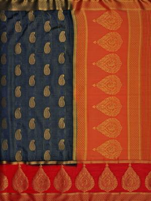 paisley banarasi saree with blouse - 16750477 - Standard Image - 4