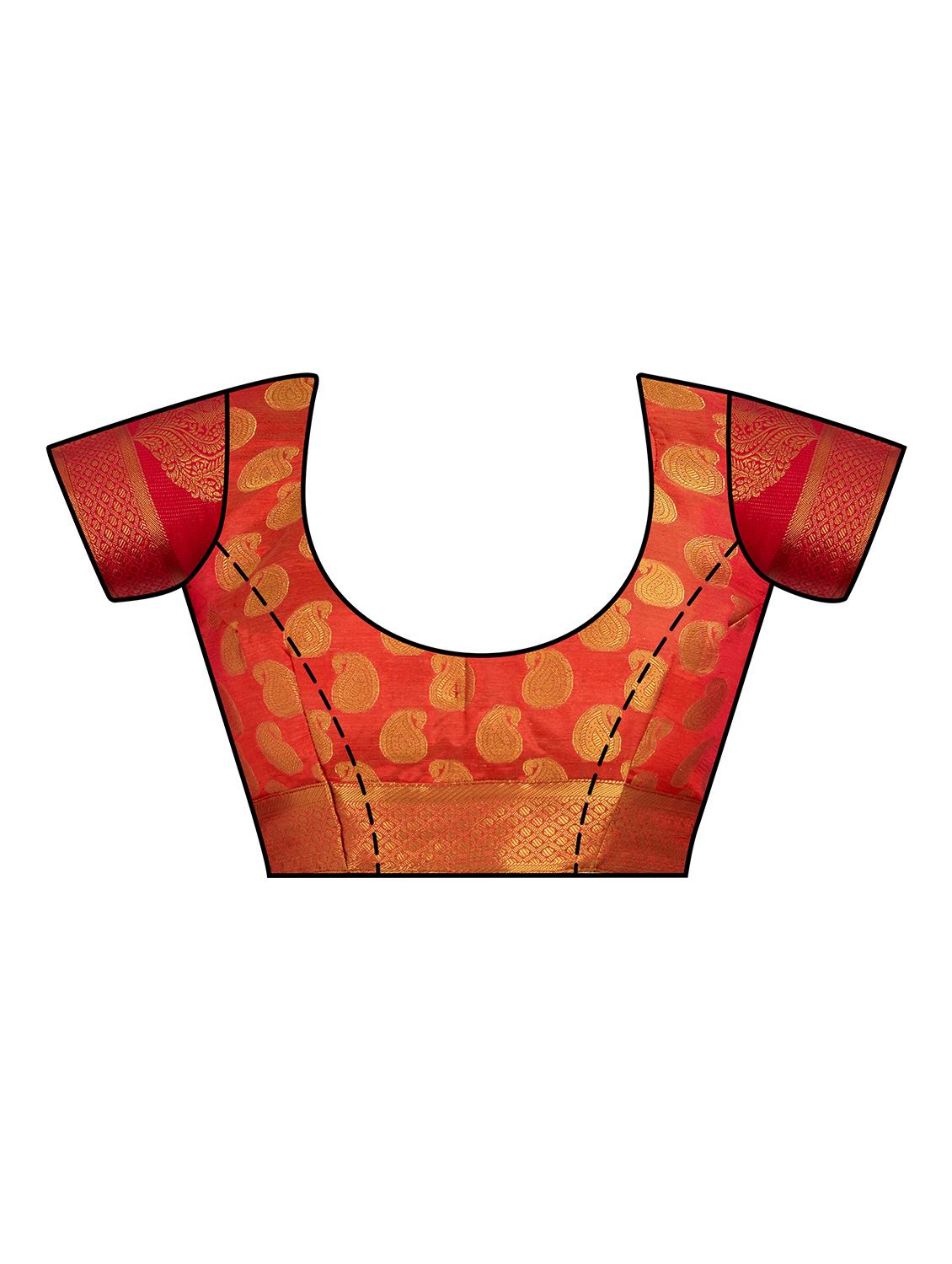paisley banarasi saree with blouse - 16750477 - Zoom Image - 3