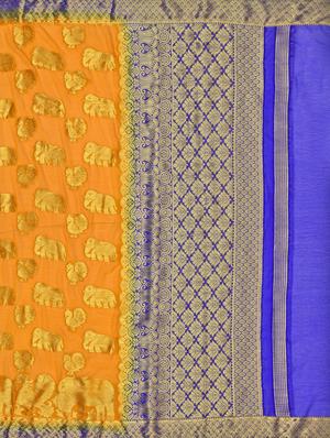 conversational banarasi saree with blouse - 16750478 - Standard Image - 4