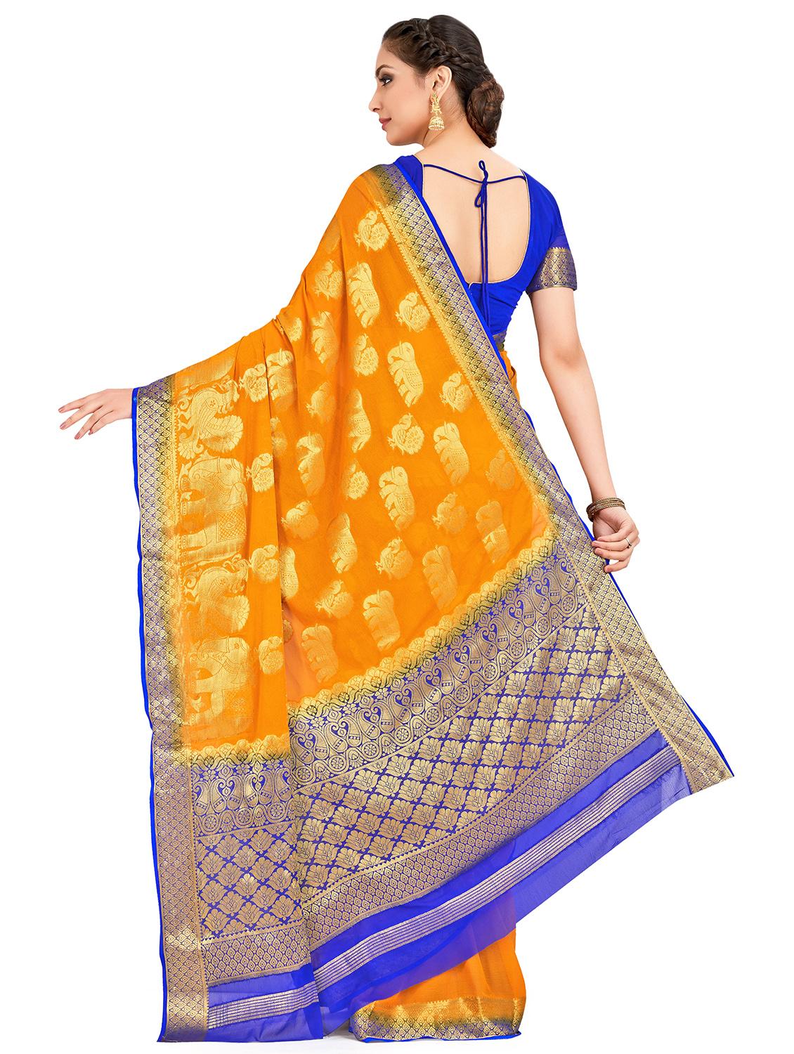 conversational banarasi saree with blouse - 16750478 - Zoom Image - 2