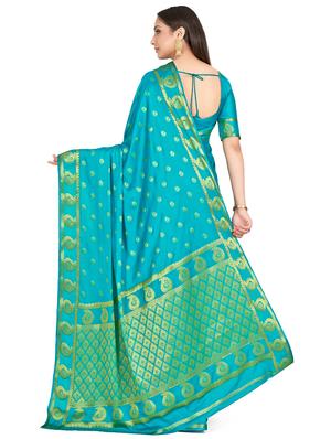 self design mysore silk saree with blouse - 16750479 - Standard Image - 2