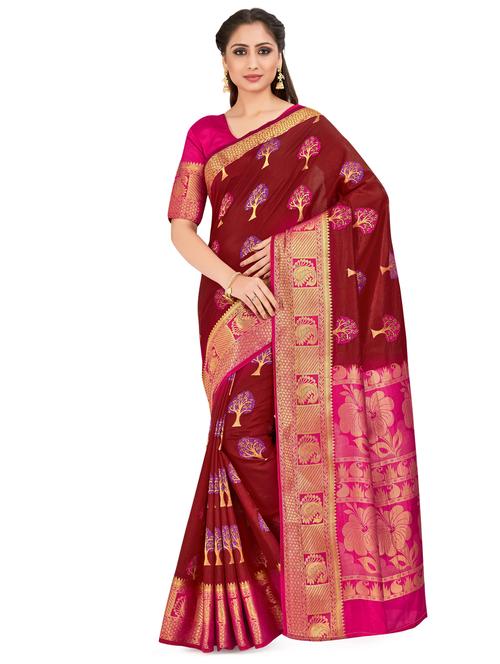 self design paithani silk saree with blouse - 16750480 - Standard Image - 1