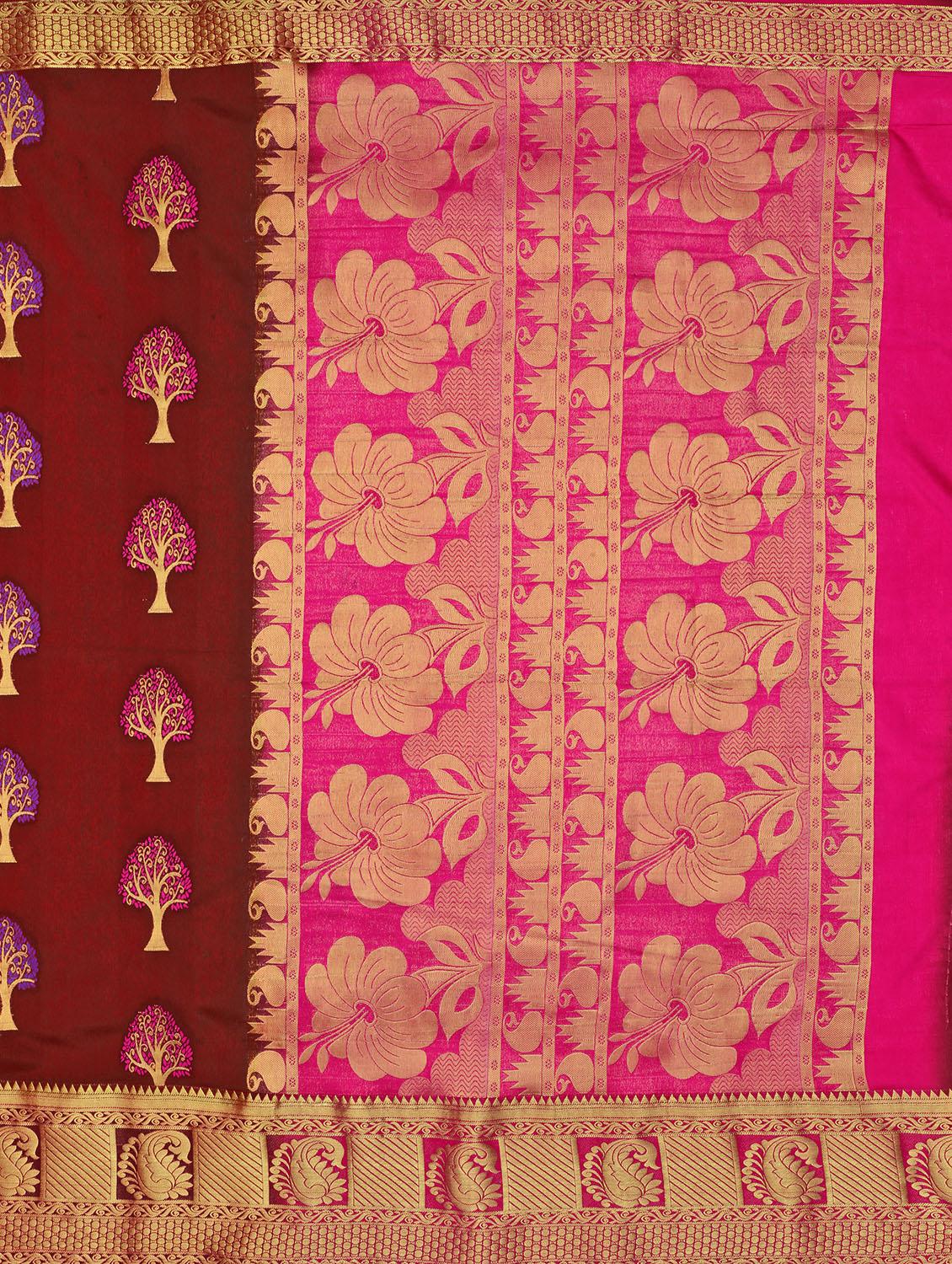 self design paithani silk saree with blouse - 16750480 - Zoom Image - 4