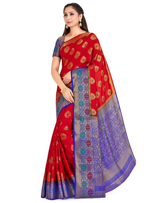 self design paithani silk saree with blouse - 16750481 - Standard Image - 1