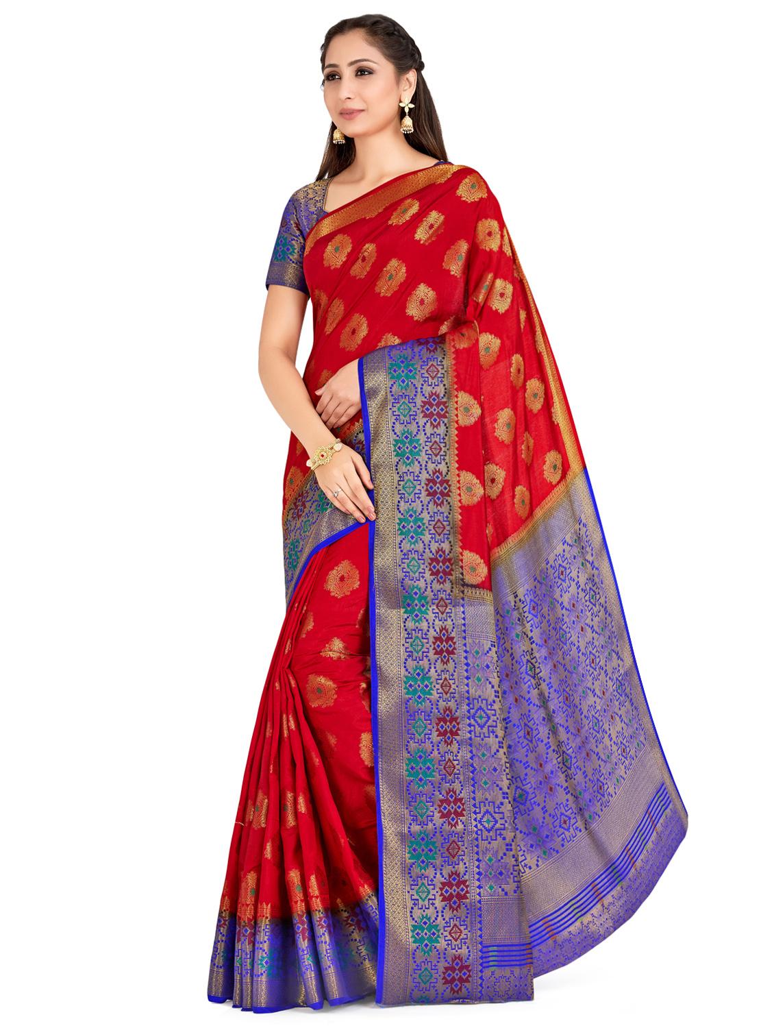 self design paithani silk saree with blouse - 16750481 - Zoom Image - 1
