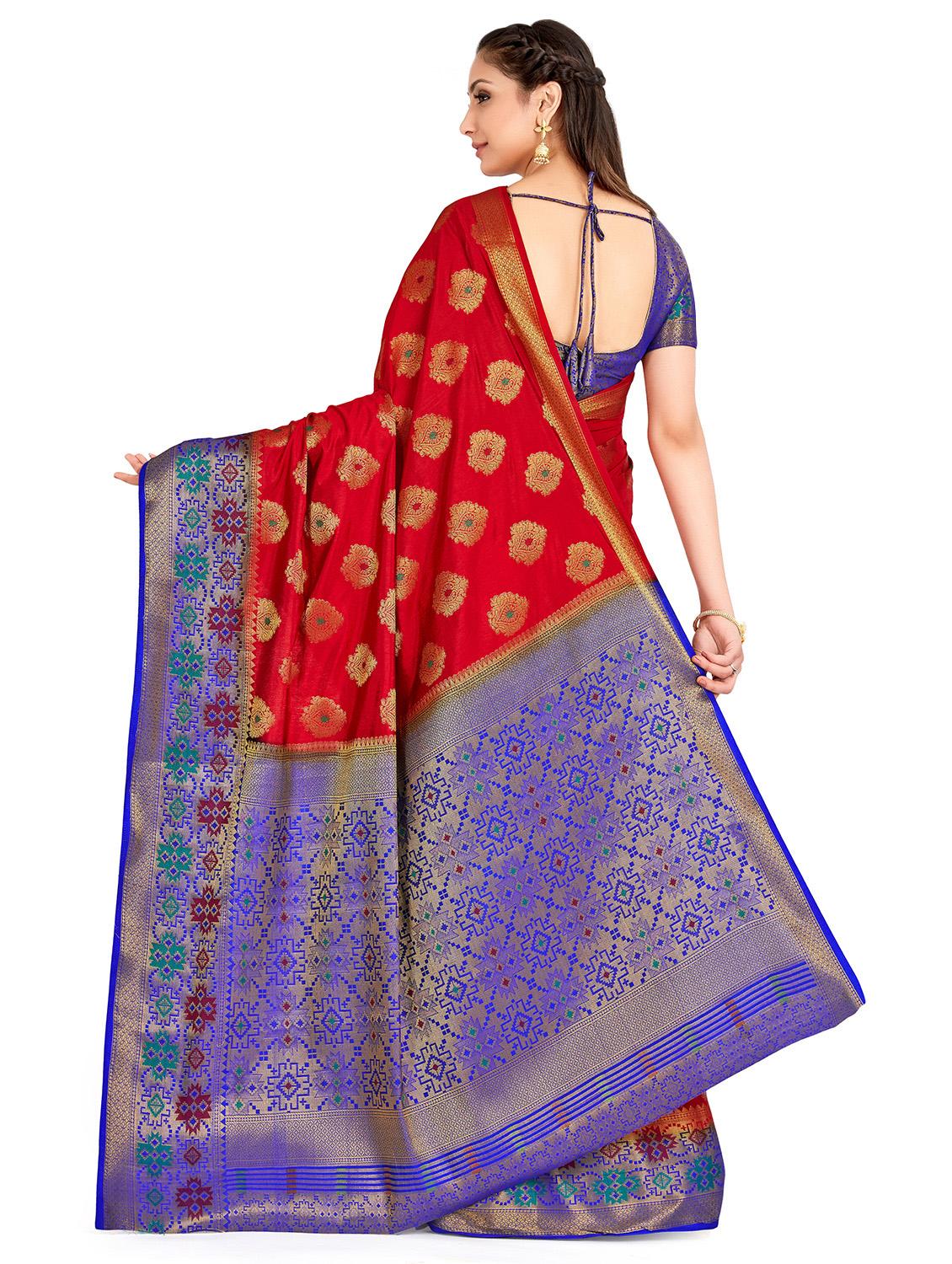 self design paithani silk saree with blouse - 16750481 - Zoom Image - 2