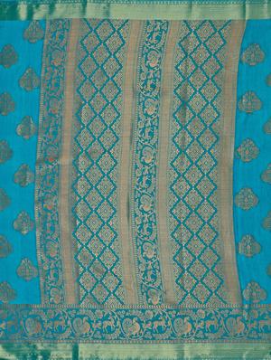 self design kanjivaram saree with blouse - 16750487 - Standard Image - 4