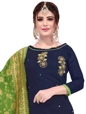 embroidered unstitched suit - 16750554 - Standard Image - 2