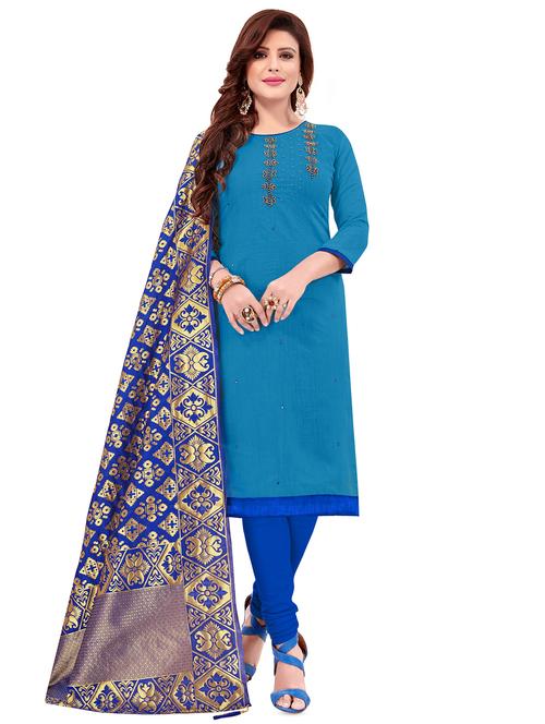 embroidered unstitched suit - 16750555 - Standard Image - 1