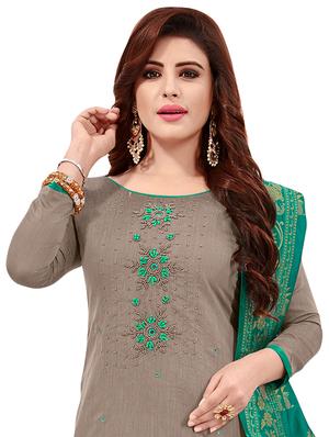 embroidered unstitched suit - 16750557 - Standard Image - 2