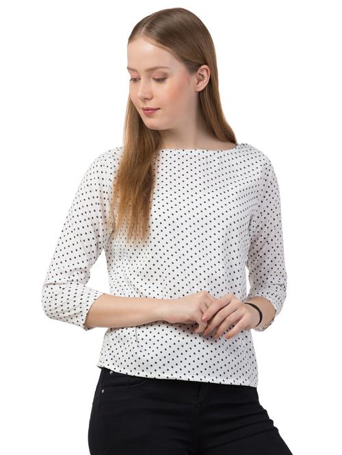 boat neck polka dot top - 16750566 - Standard Image - 1