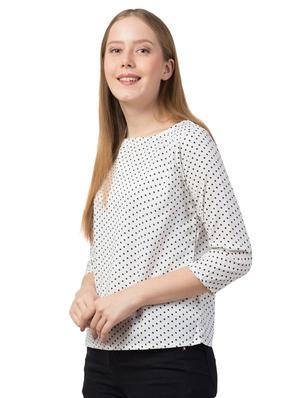 boat neck polka dot top - 16750566 - Standard Image - 2