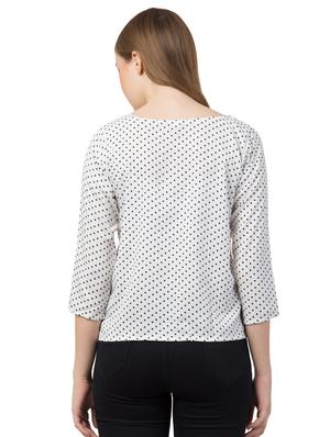 boat neck polka dot top - 16750566 - Standard Image - 3