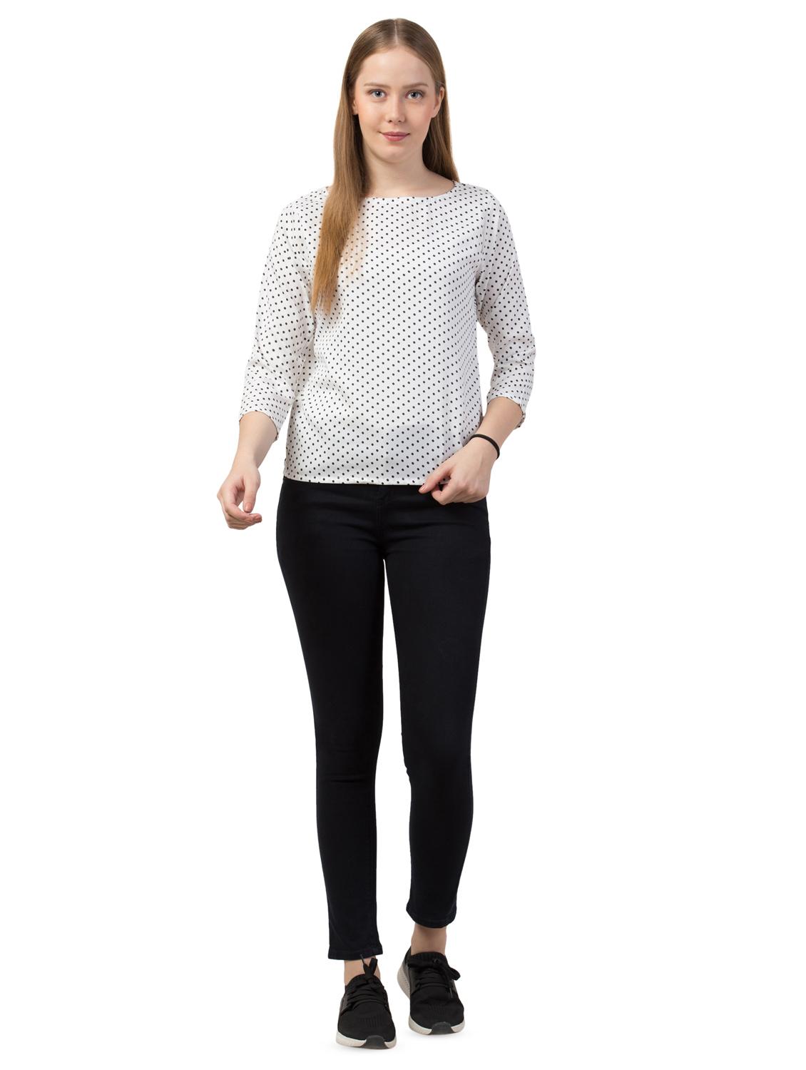 boat neck polka dot top - 16750566 - Zoom Image - 4
