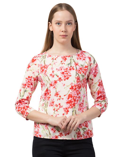 boat neck floral top - 16750567 - Standard Image - 1