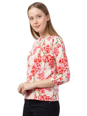 boat neck floral top - 16750567 - Standard Image - 2