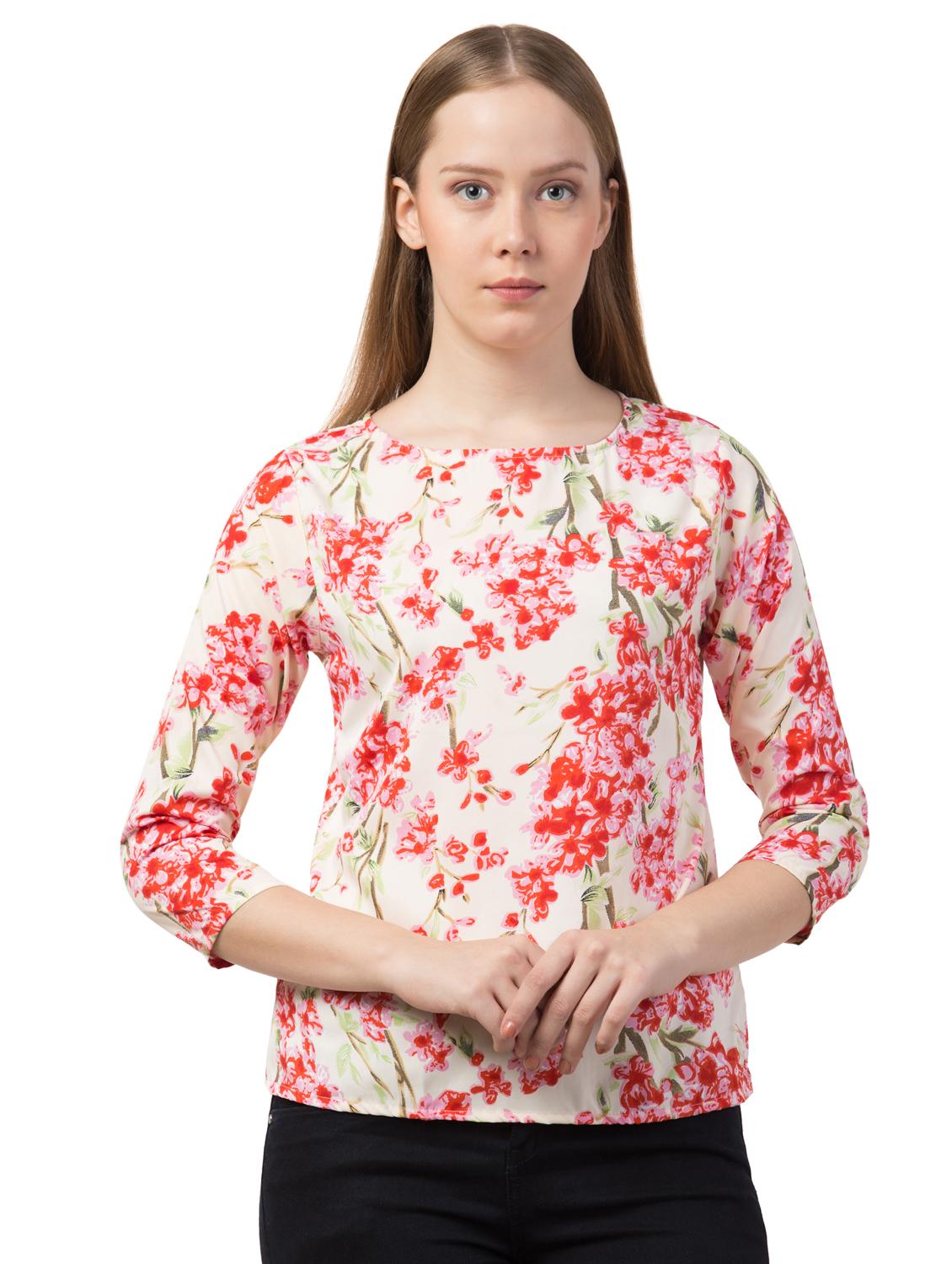 boat neck floral top - 16750567 - Zoom Image - 1