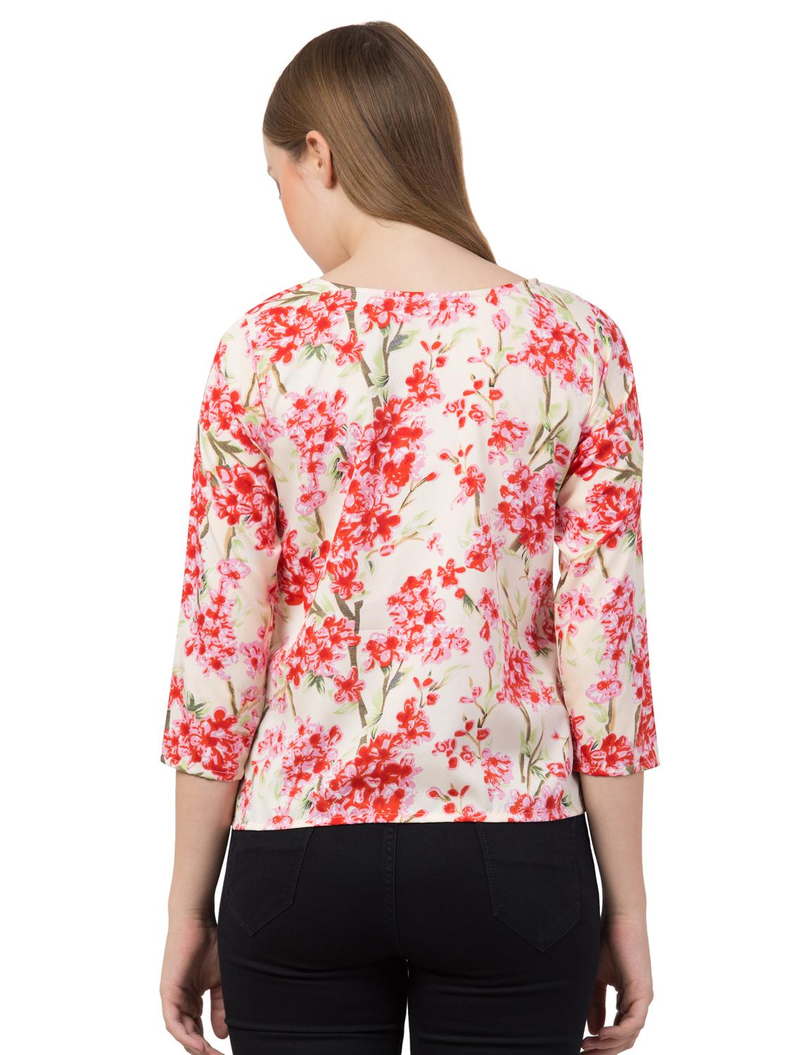 boat neck floral top - 16750567 - Zoom Image - 3