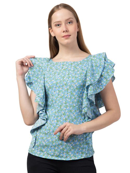 ruffle sleeved floral top - 16750569 - Standard Image - 1