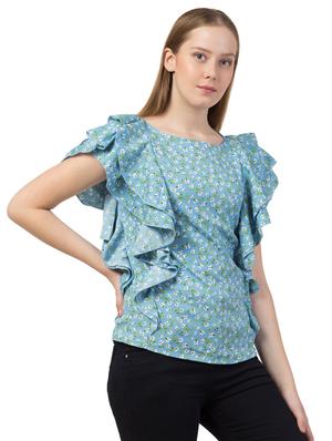 ruffle sleeved floral top - 16750569 - Standard Image - 2