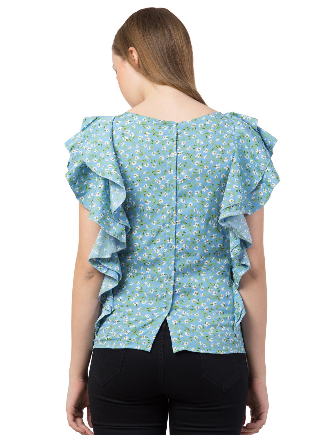 ruffle sleeved floral top - 16750569 - Zoom Image - 3