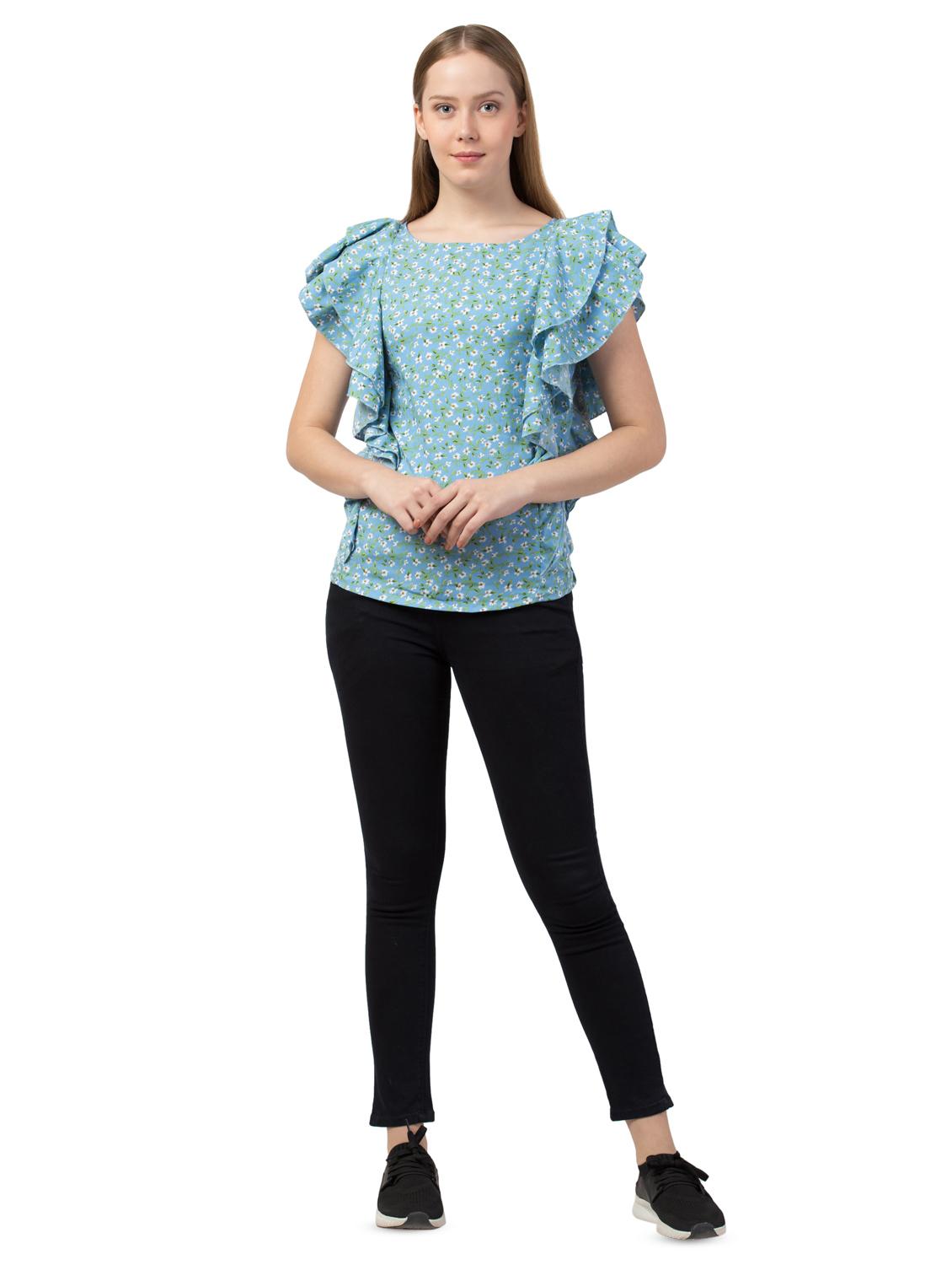 ruffle sleeved floral top - 16750569 - Zoom Image - 4
