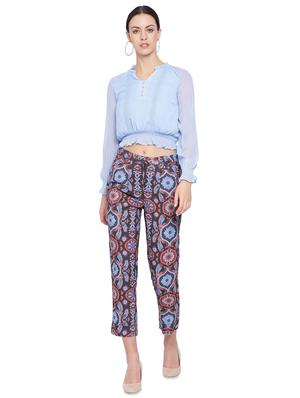 high rise printed trouser - 16750630 - Standard Image - 4