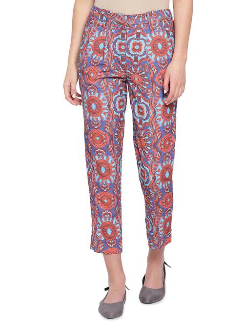 high rise printed trouser - 16750631 - Standard Image - 1