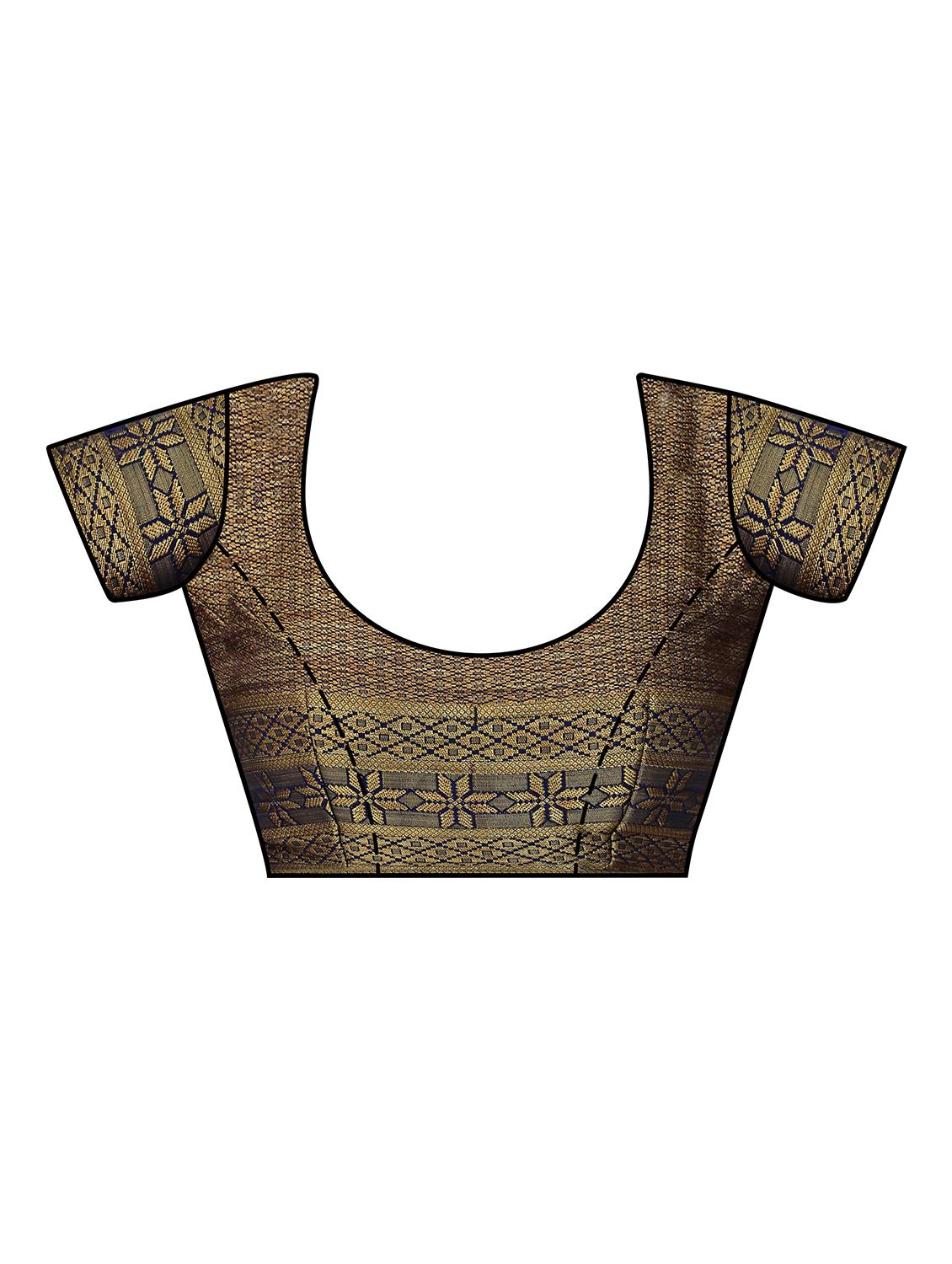 self design bordered saree with blouse - 16750661 - Zoom Image - 3