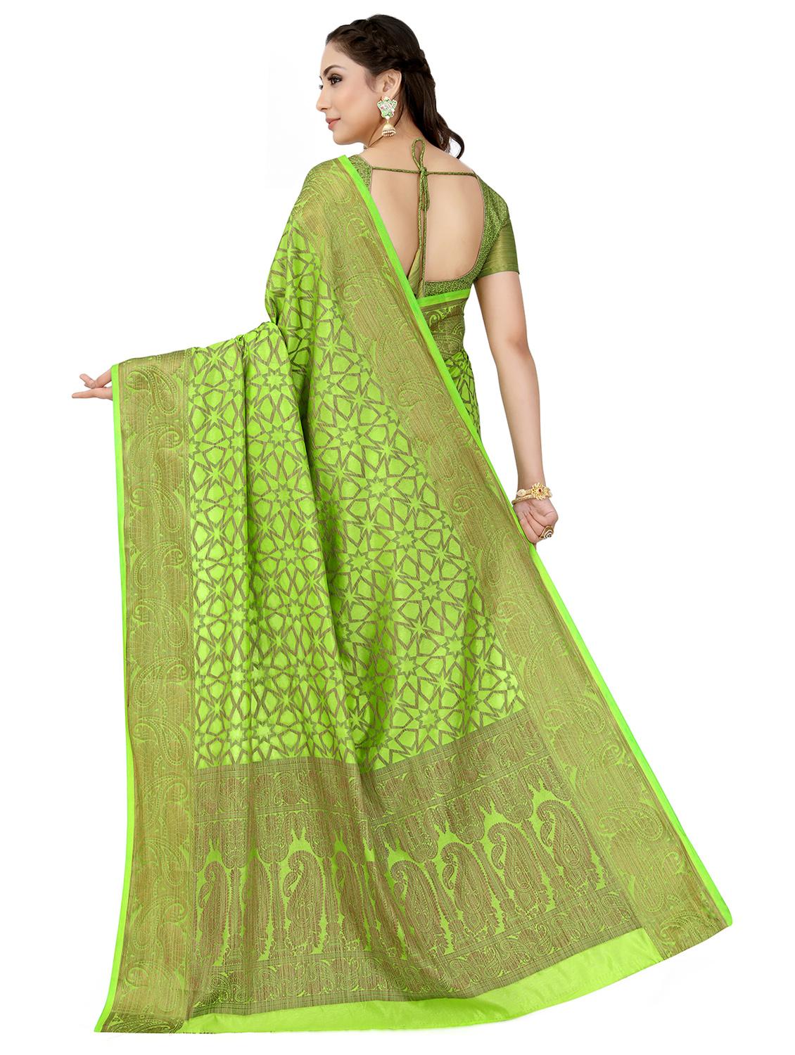 self design bordered saree with blouse - 16750662 - Zoom Image - 2