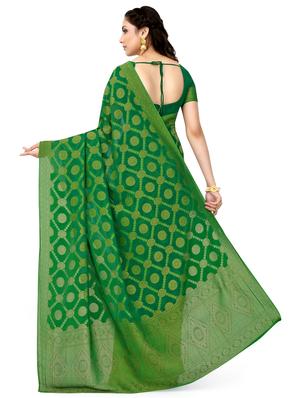 self design banarasi saree with blouse - 16750663 - Standard Image - 2