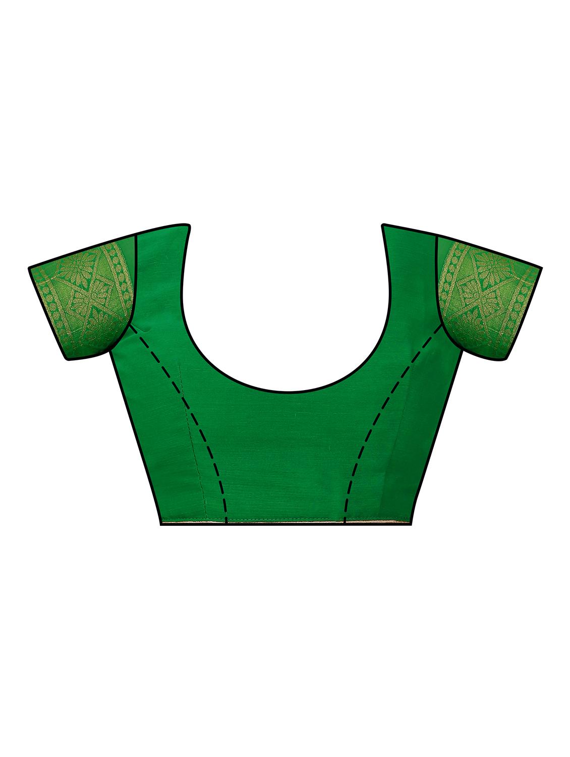 self design banarasi saree with blouse - 16750663 - Zoom Image - 3