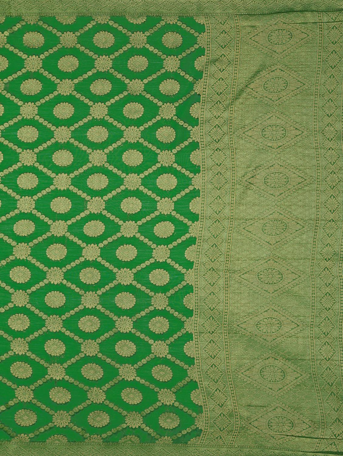 self design banarasi saree with blouse - 16750663 - Zoom Image - 4