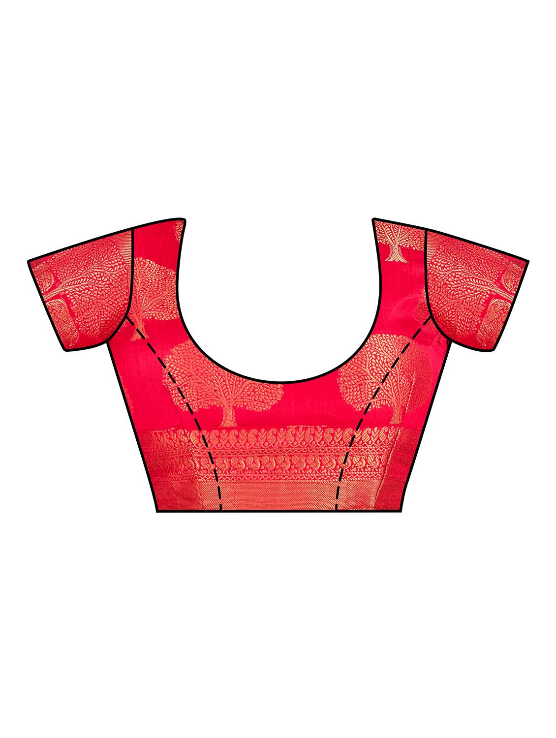 self design kanjivaram saree with blouse - 16750673 - Zoom Image - 3