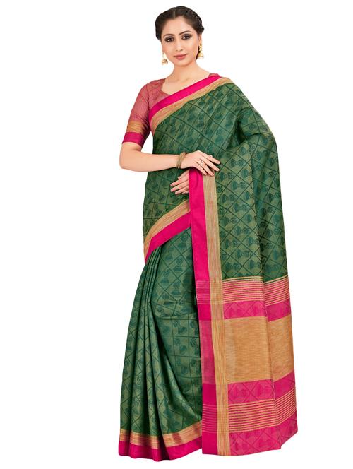 self design banarasi saree with blouse - 16750675 - Very Small Image - 1