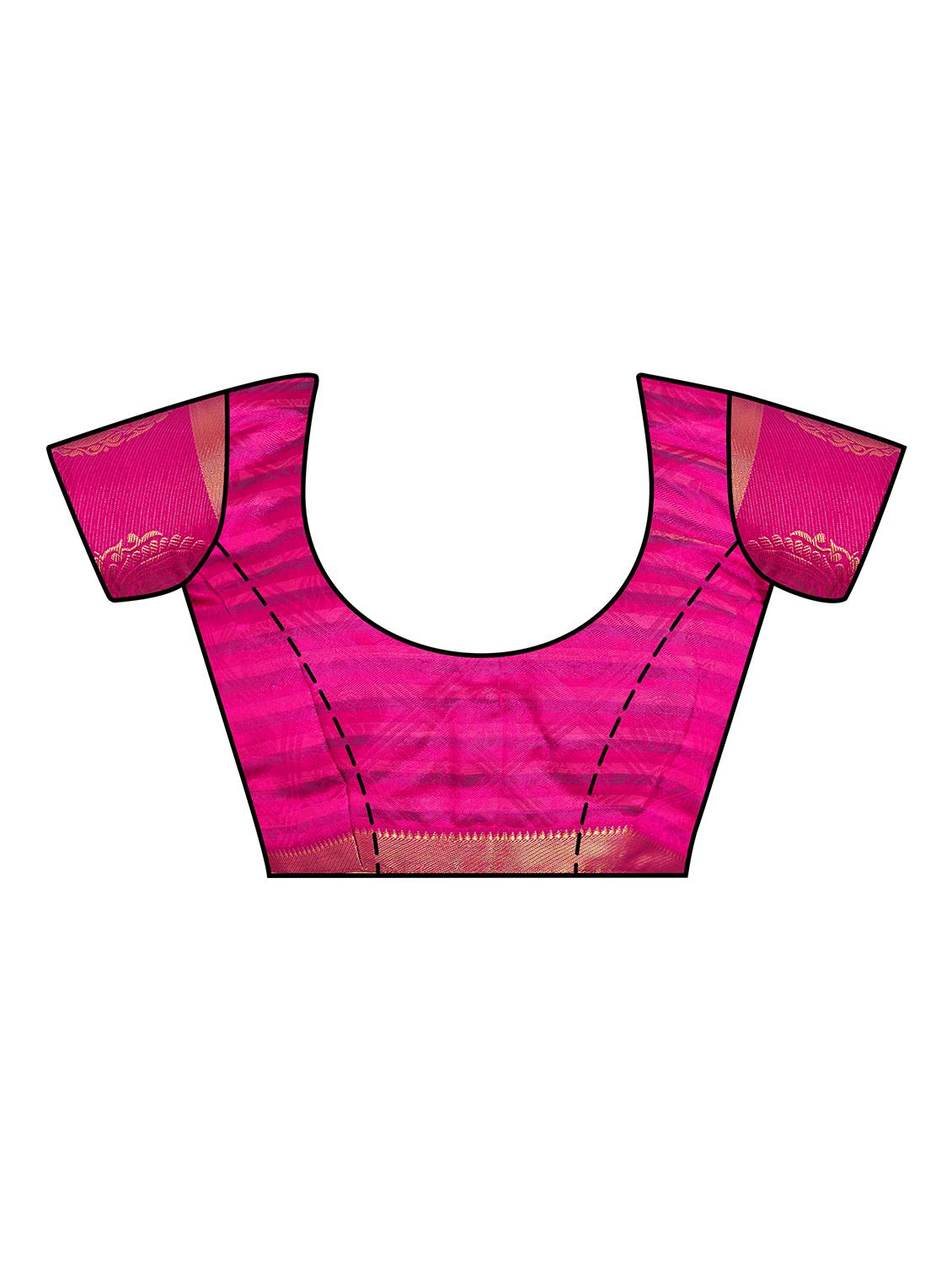 self design kanjivaram saree with blouse - 16750677 - Zoom Image - 3