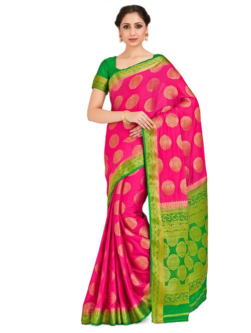 self design mysore silk saree with blouse - 16750680 - Standard Image - 1