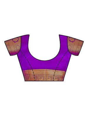 self design kanjivaram saree with blouse - 16750682 - Standard Image - 3