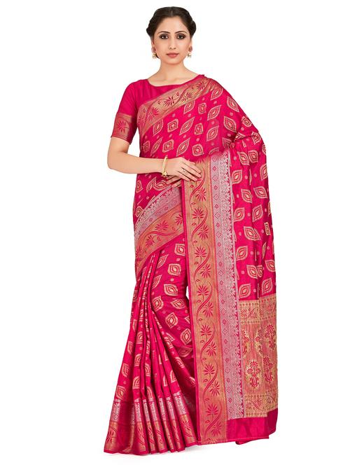 self design kanjivaram saree with blouse - 16750684 - Standard Image - 1