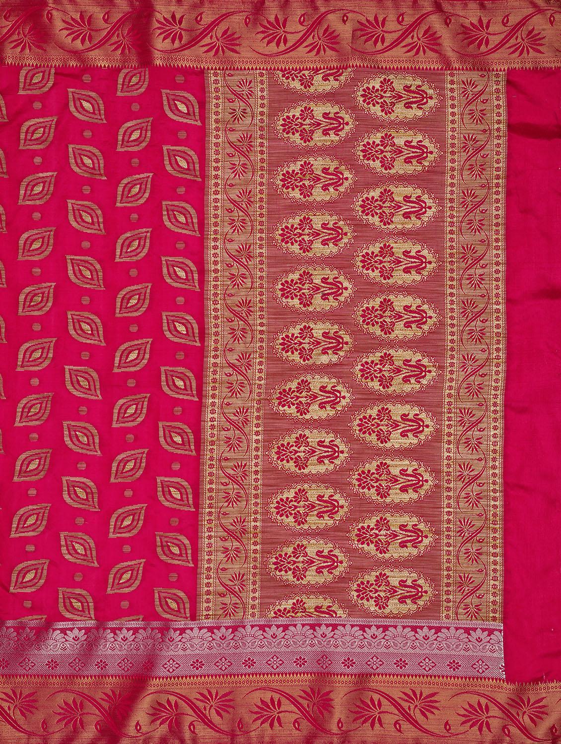 self design kanjivaram saree with blouse - 16750684 - Zoom Image - 4