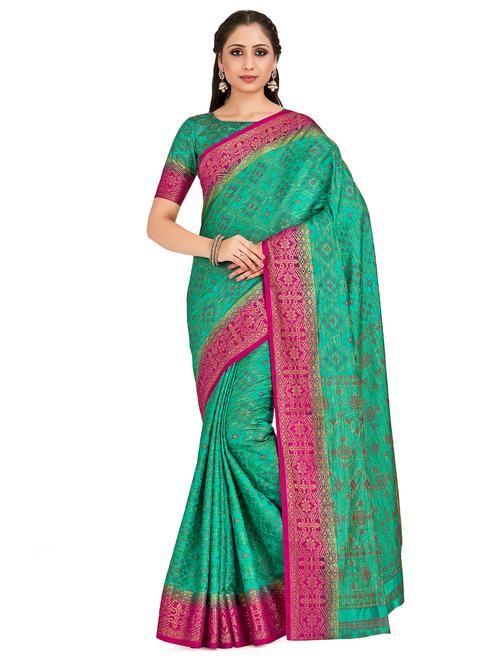 self design boredred saree with blouse - 16750686 - Standard Image - 1