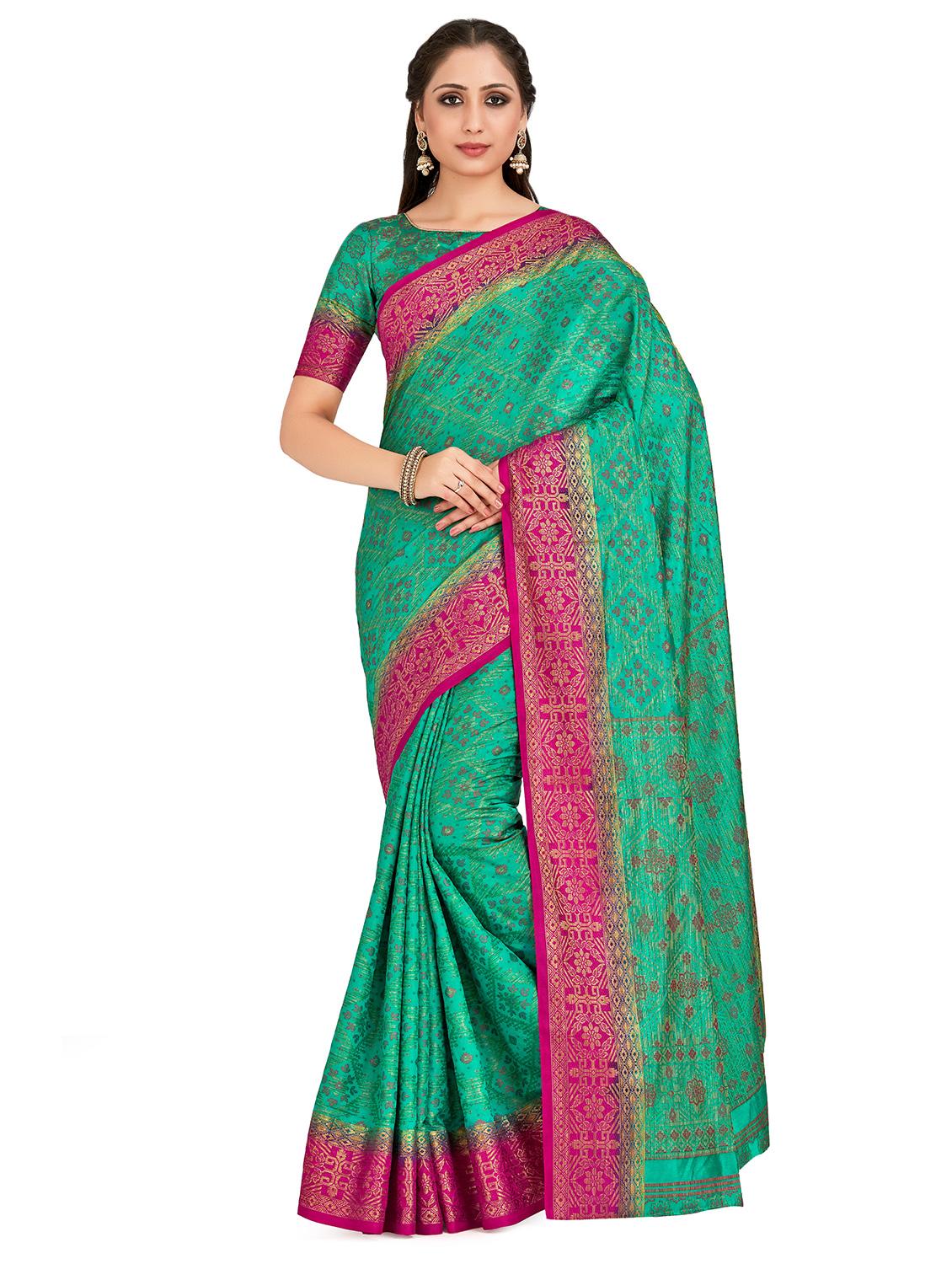 self design boredred saree with blouse - 16750686 - Zoom Image - 1